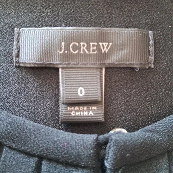 J.Crew Black Pleated Blouse Button Detail Minimalist Chic Top - Picture 3 of 9